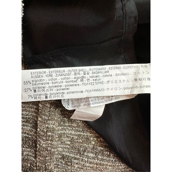 Zara Tweed Blazer and Mini Skirt Set in Gold Shimmer Size XS - Picture 13 of 14